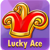 Lucky Ace slot icon with ace card symbols on gold and teal art
